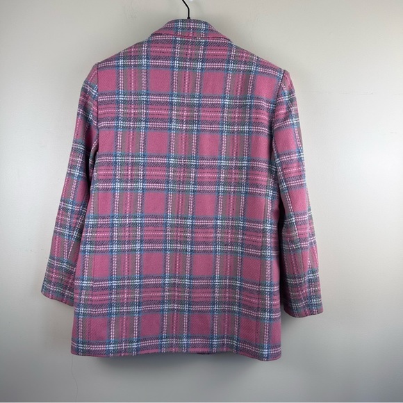 Vintage wool blend plaid‎ blazer riding jacket size 12P - Picture 7 of 9